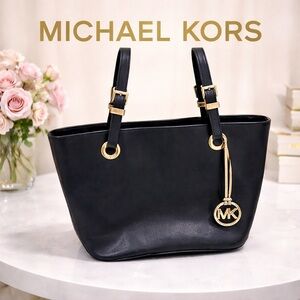 Michael Kors Jet Set Travel Large Saffiano Leather Shoulder Bag - Black